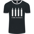 Four Candles Fork Handles Funny Two Ronnies Mens Ringer T-Shirt FotL Black/White