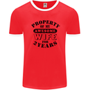 2nd Wedding Anniversary 2 Year Funny Wife Mens Ringer T-Shirt Red/White
