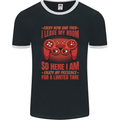 Every Now & Then I Leave My Room Gamer Mens Ringer T-Shirt FotL Black/White