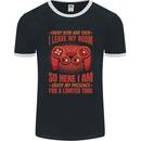 Every Now & Then I Leave My Room Gamer Mens Ringer T-Shirt FotL Black/White