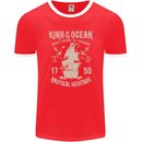 Sailing King of the Ocean Sailor Boat Mens Ringer T-Shirt FotL Red/White