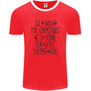 Christmas a Home for Every Shelter Dog Mens Ringer T-Shirt FotL Red/White