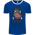 Raising the Steaks Funny BBQ Grill Mens Ringer T-Shirt FotL Royal Blue/White