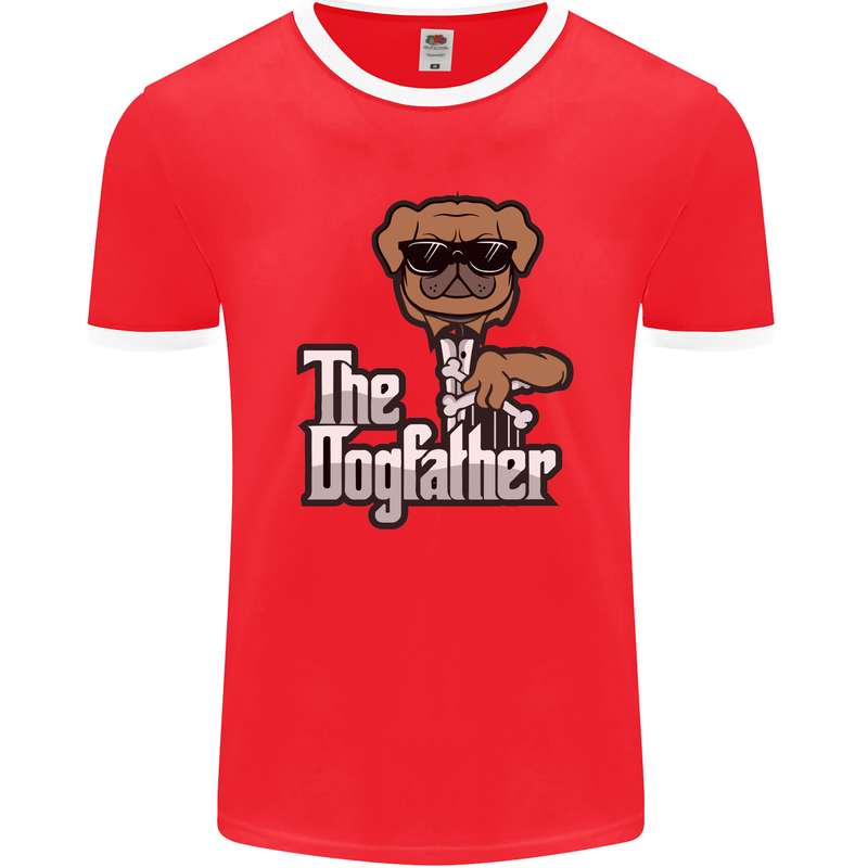 The Dog Father Funny Fathers Day Dad Daddy Mens Ringer T-Shirt FotL Red/White