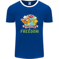 Education Is Freedom Teaching Teacher Mens Ringer T-Shirt FotL Royal Blue/White