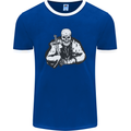 Viking Skull & Sword Thor Valhalla Mens Ringer T-Shirt FotL Royal Blue/White