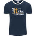 Fook It Im Going Training Top Weightlifting Mens Ringer T-Shirt FotL Navy Blue/White