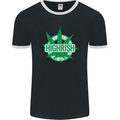 Highrish St. Patrick's Day Weed Drugs Funny Mens Ringer T-Shirt FotL Black/White