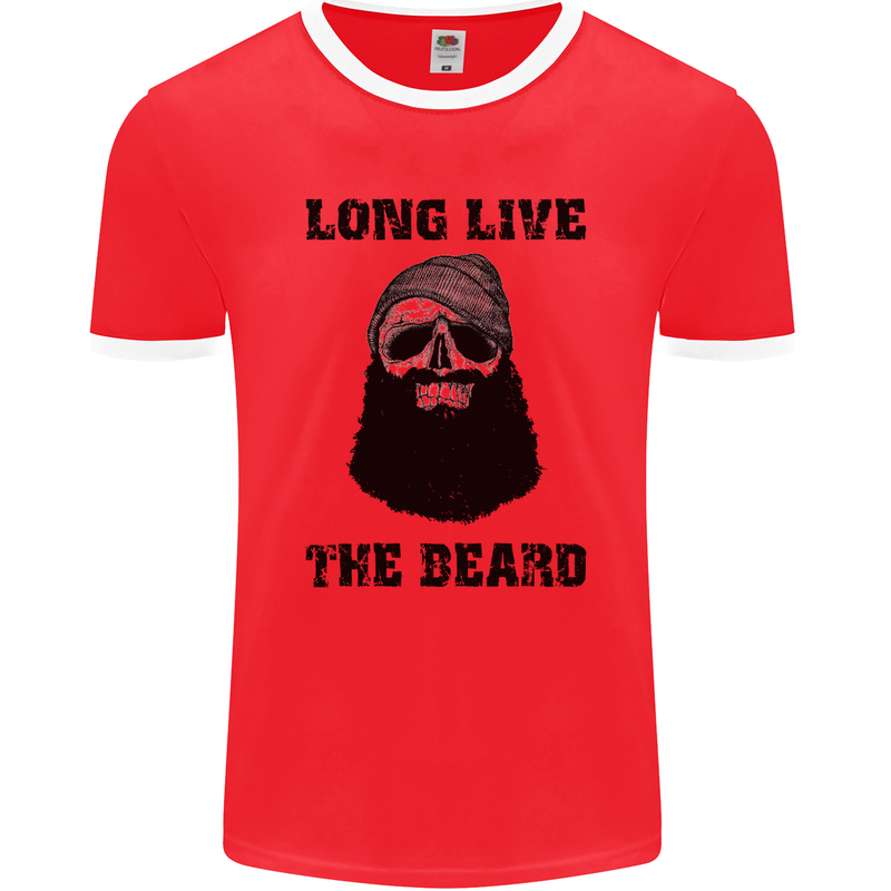 Long Live the Beard Mens Ringer T-Shirt FotL Red/White