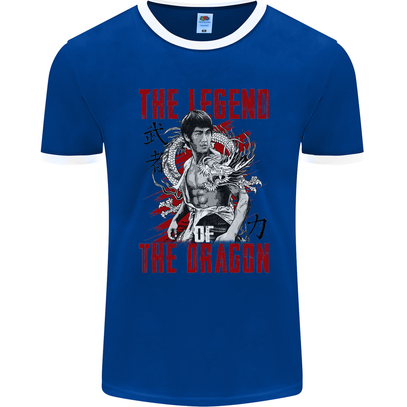 Legend of the Dragon MMA Martial Arts Movie Mens Ringer T-Shirt FotL Royal Blue/White