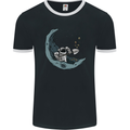 Cryptocurrency Mining the Moon Mens Ringer T-Shirt FotL Black/White