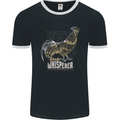 Rooster Whisperer Farmer Farming Chicken Mens Ringer T-Shirt FotL Black/White