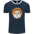 Moo I Mean Boo Funny Cow Halloween Mens Ringer T-Shirt FotL Navy Blue/White