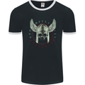 Viking Skull Wings Runic Text Gym Helmet Mens Ringer T-Shirt FotL Black/White