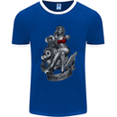 Sexy Engine Muscle Car Hot Rod Hotrod Mens Ringer T-Shirt FotL Royal Blue/White