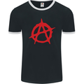 Anarchist Anarchism Logo Symbol Activist Mens Ringer T-Shirt FotL Black/White