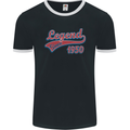 Legend Since 73rd Birthday 1950 Mens Ringer T-Shirt FotL Black/White