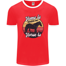 Home Is Where My Horse Is Funny Equestrian Mens Ringer T-Shirt FotL Red/White