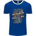 Low Rider Classic Chopper Biker Motorcycle Mens Ringer T-Shirt FotL Royal Blue/White