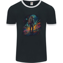 An Astronaut on an Alien Planet Spaceman Mens Ringer T-Shirt FotL Black/White