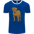 French Mastiff Dogue Bordeaux Dog Mens Ringer T-Shirt FotL Royal Blue/White