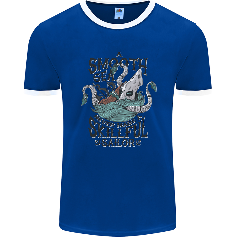 Skilful Sailor Kraken Sailor Mens Ringer T-Shirt FotL Royal Blue/White