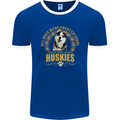 A Huskies Dog Mens Ringer T-Shirt FotL Royal Blue/White