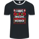 Christmas OCD Funny Xmas Mens Ringer T-Shirt FotL Black/White