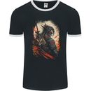 Dark Samurai Fantasy Warrior Mens Ringer T-Shirt FotL Black/White