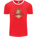 Red Moon Lake Universe Cosmos Space Mens Ringer T-Shirt FotL Red/White