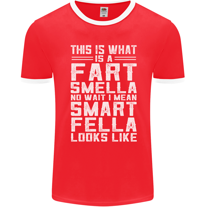 What a Fart Smella Looks Like Funny Slogan Mens Ringer T-Shirt FotL Red/White