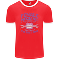 Funny Female Mechanic Mens Ringer T-Shirt FotL Red/White