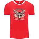 Motorcycles Ride Hard Biker Skull Motorbike Mens Ringer T-Shirt FotL Red/White