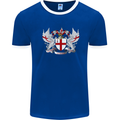 London Coat of Arms England St Georges Day Mens White Ringer T-Shirt Royal Blue/White