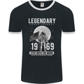 Legendary Space USA Moon Landing Astronaut Mens Ringer T-Shirt FotL Black/White