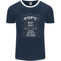 Father's Day No 1 Pops Man Myth Legend Mens Ringer T-Shirt FotL Navy Blue/White