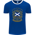 All Men Are Born Equal Scotland Scottish Mens Ringer T-Shirt FotL Royal Blue/White