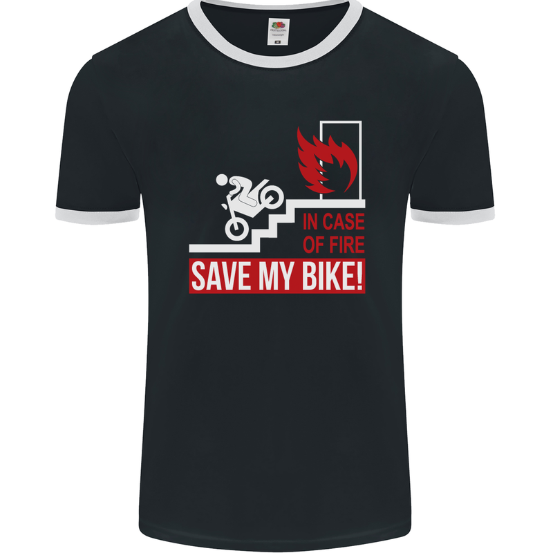 Emergency Motorbike Biker Motorcycle Mens Ringer T-Shirt FotL Black/White