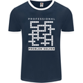 Professional Problem Solver Crossword Nerd Mens Ringer T-Shirt FotL Navy Blue/White