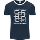 Professional Problem Solver Crossword Nerd Mens Ringer T-Shirt FotL Navy Blue/White