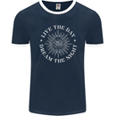 Dream the Night Moons Sleeping Mens Ringer T-Shirt FotL Navy Blue/White