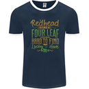 St Patricks Day Redhead Ginger Funny Irish Mens Ringer T-Shirt FotL Navy Blue/White