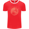 Old School DJ Gramaphone DJing Music Mens Ringer T-Shirt FotL Red/White