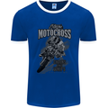 Extreme Motocross Dirt Bike MotoX Motosport Mens Ringer T-Shirt FotL Royal Blue/White