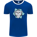 Cat Hole Mens White Ringer T-Shirt Royal Blue/White