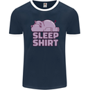 A Hippo Sleeping Shirt Hippomotamus Mens Ringer T-Shirt FotL Navy Blue/White