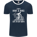 Cycling Life To Days Funny Cyclist Bicycle Mens Ringer T-Shirt FotL Navy Blue/White