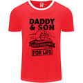 Daddy & Son Best Friends Father's Day Mens White Ringer T-Shirt Red/White