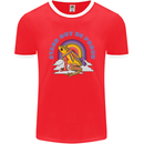 LGBT Frog Stand Out to Be Proud Gay Pride Mens Ringer T-Shirt FotL Red/White