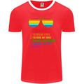 Want to Break Free Ride My Bike Funny LGBT Mens Ringer T-Shirt FotL Red/White